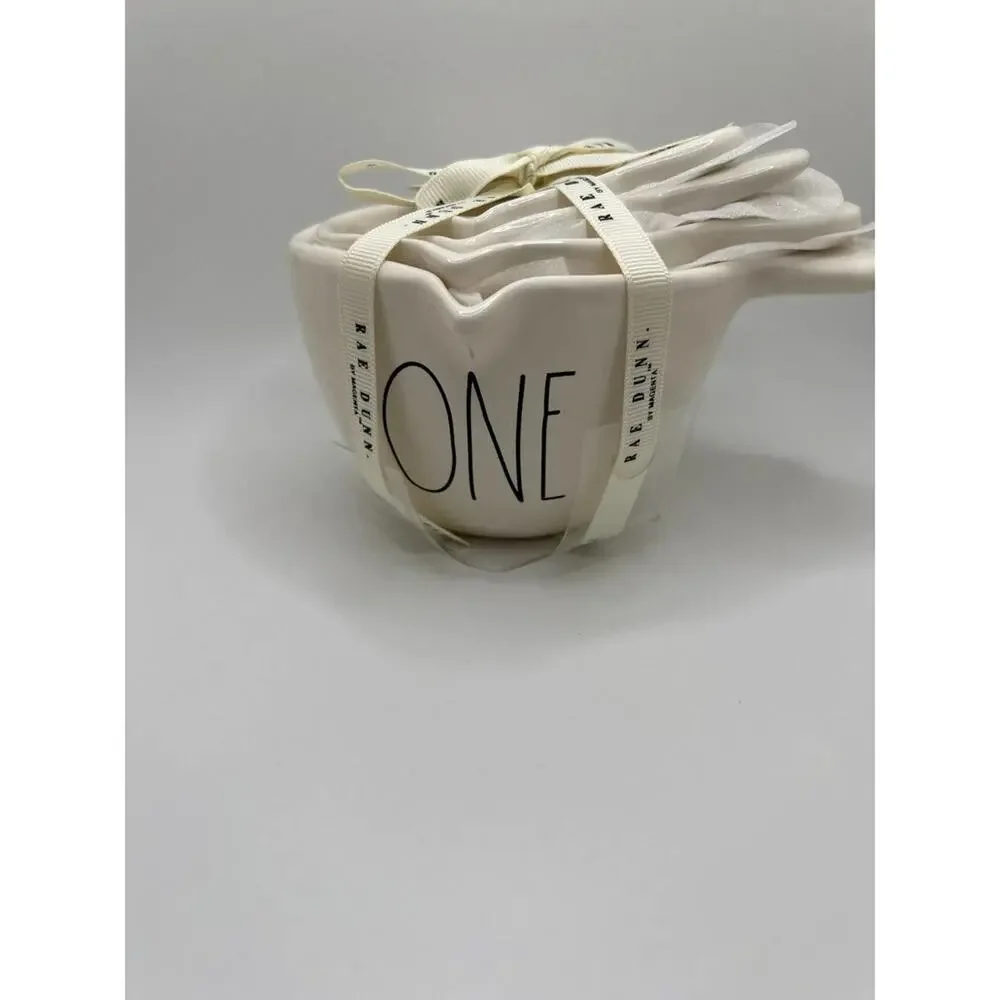 Rae Dunn White Measuring Cups with Handles, Brand New!